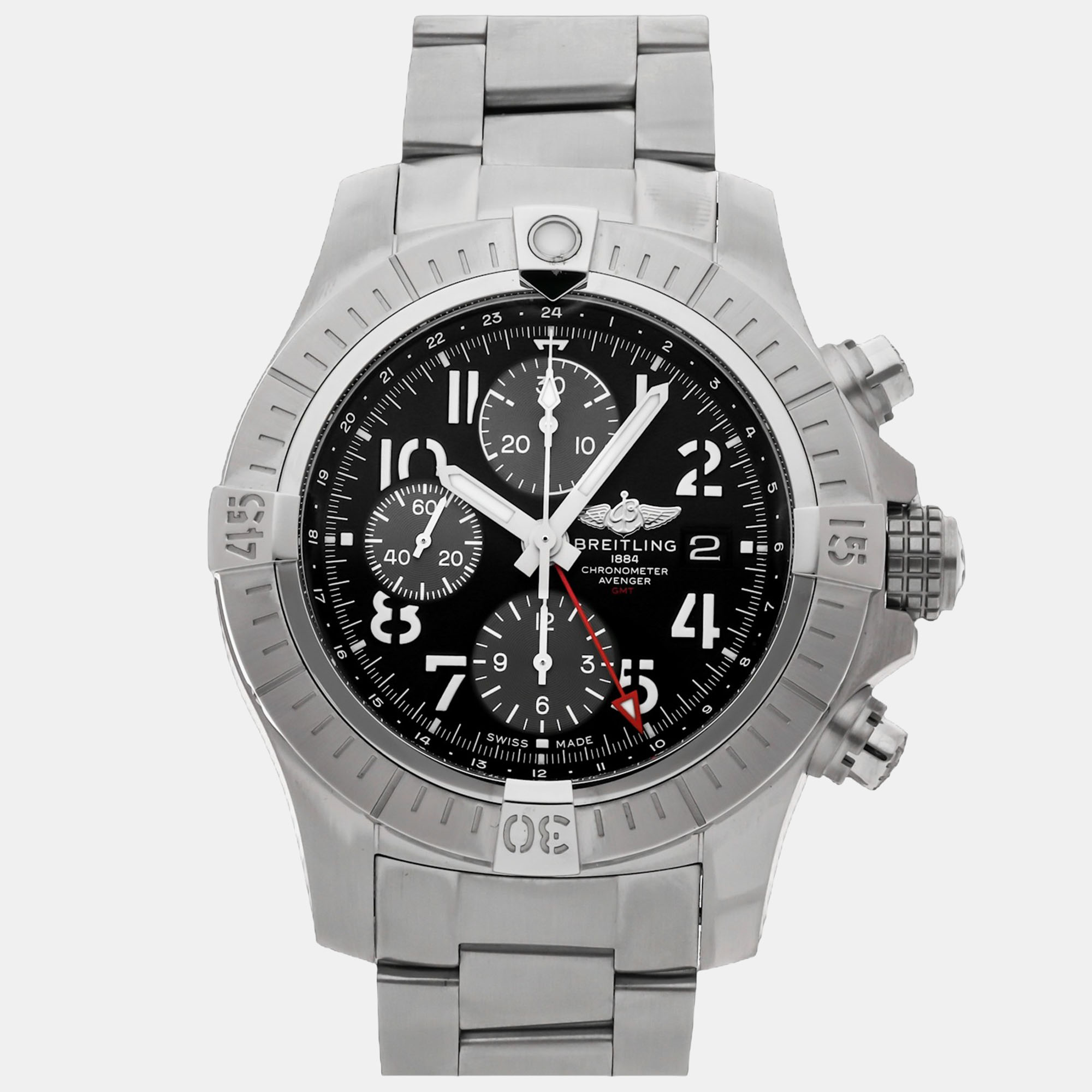 

Pre-Owned Breitling Avenger Chronograph GMT A24315101B1A1, Black