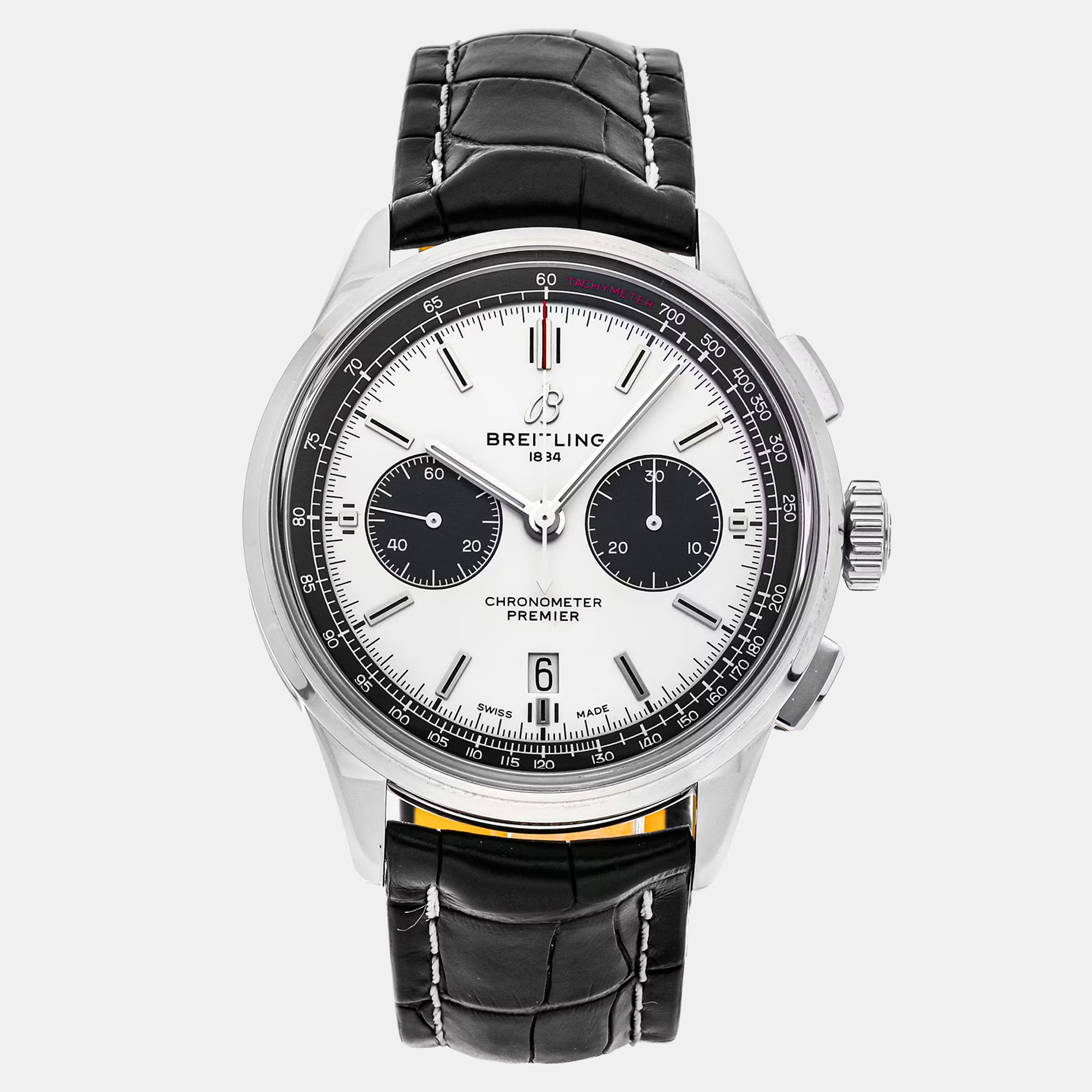

Pre-Owned Breitling Premier B01 Chronograph AB0118221G1P1 Silver Automatic Stainless Steel Men's Wristwatch 42 MM