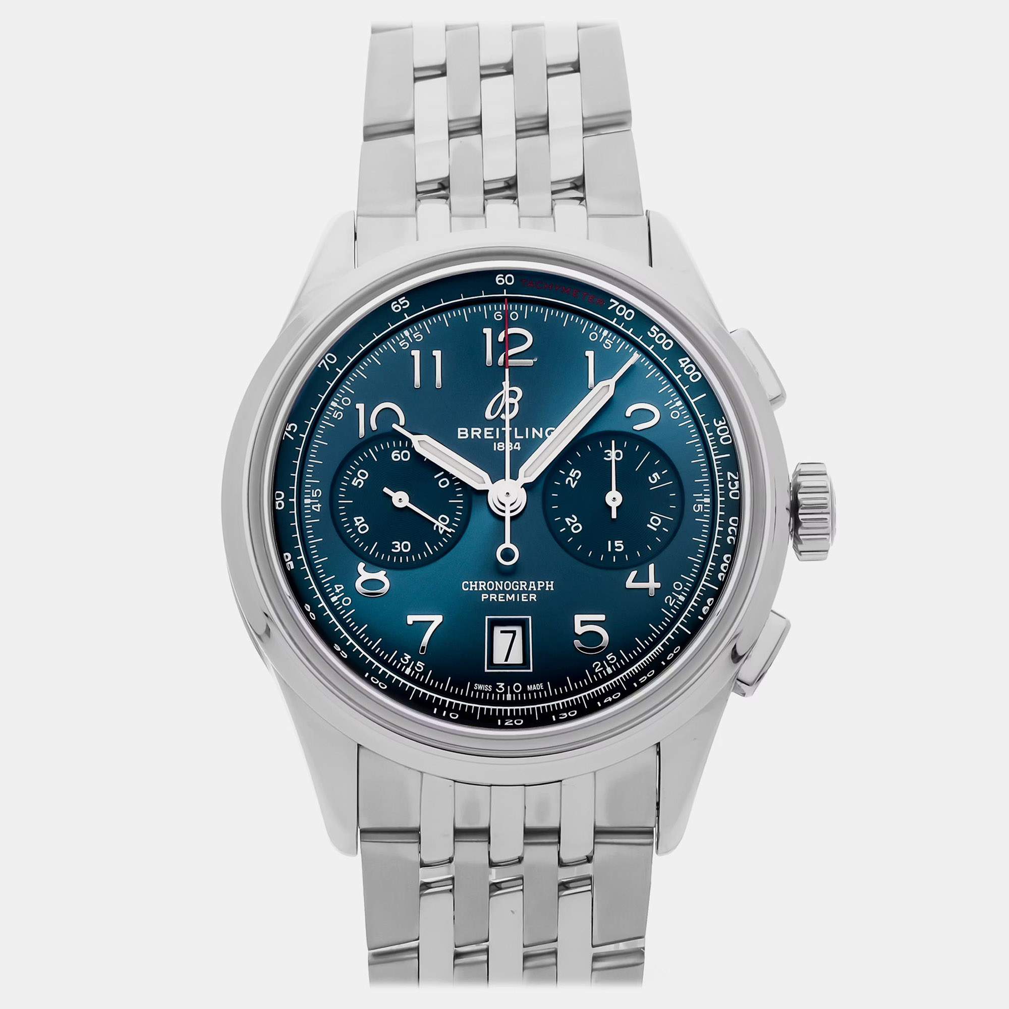 

Pre-Owned Breitling Premier B01 Chronograph AB0145171C1A1 Blue Automatic Stainless Steel Men;s Wristwatch 42 MM