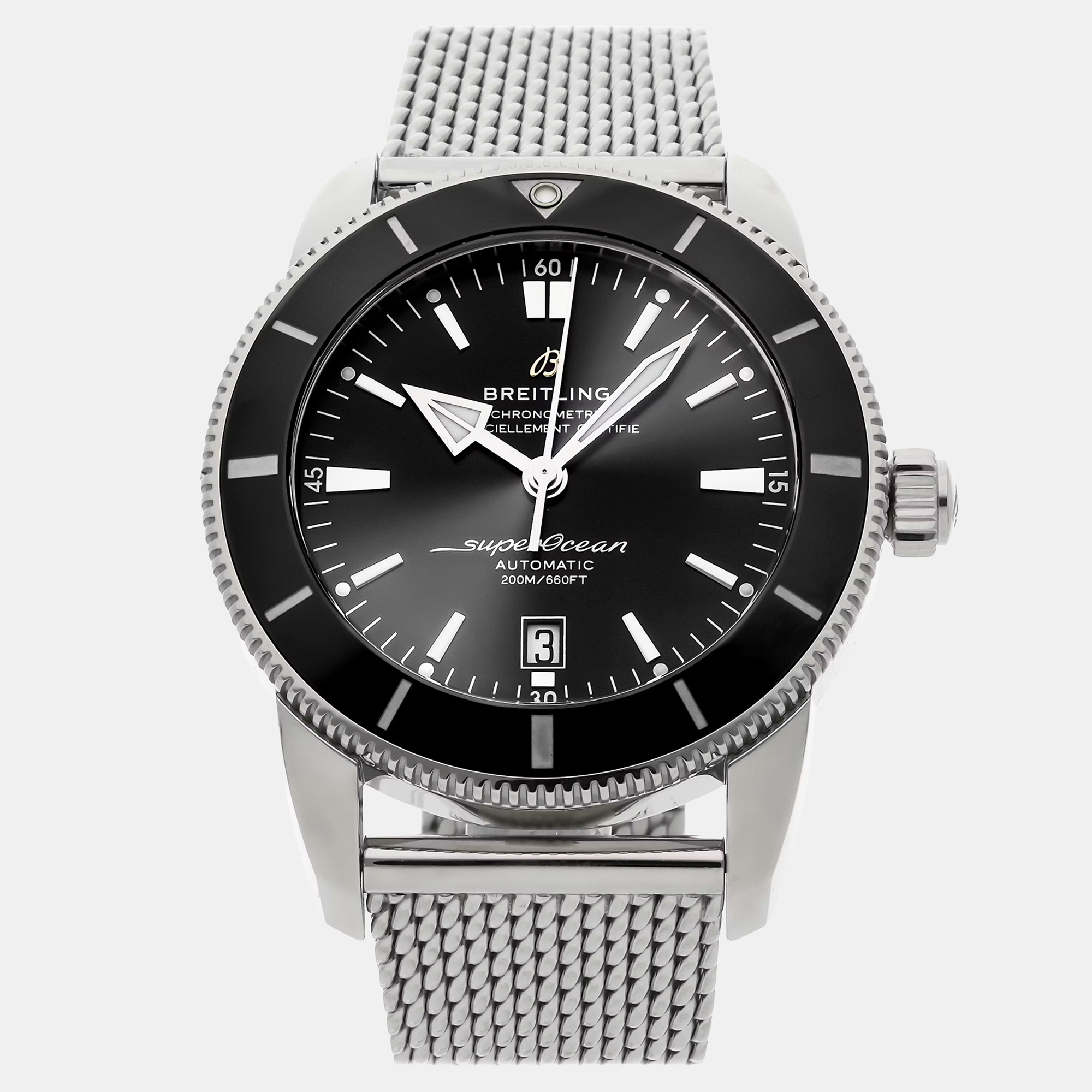 

Pre-Owned Breitling Superocean Heritage B20 AB2020121B1A1 Black Automatic Stainless Steel Men's Wristwatch 46 MM