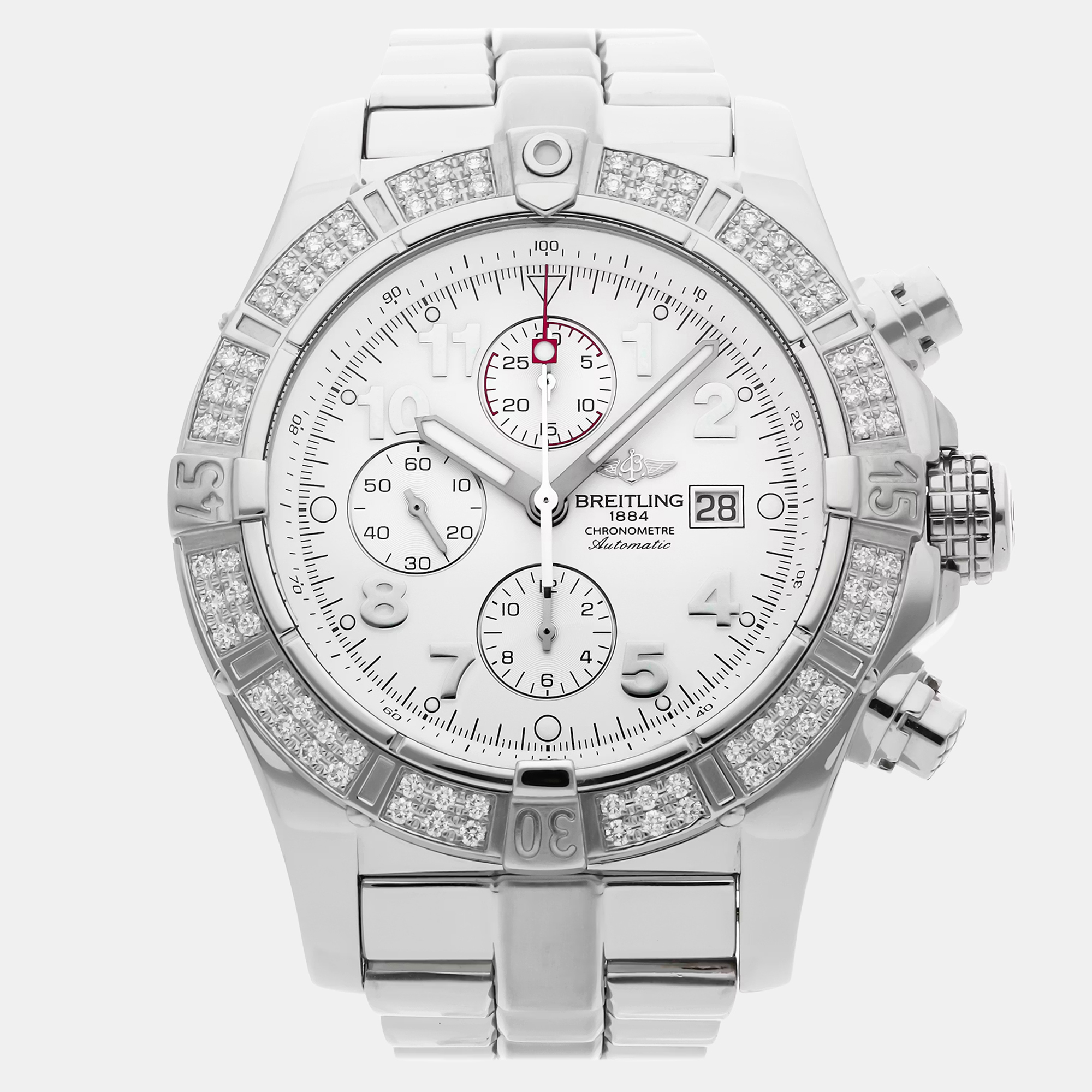 

Breitling Super Avenger A1337053/A562 White Stainless Steel Automatic Men Wristwatch