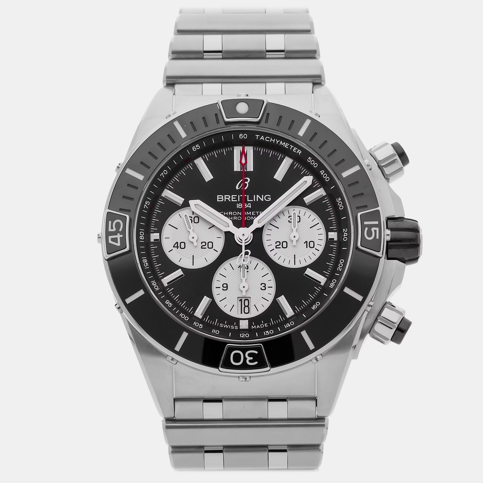 

Breitling Chronomat AB0136251B1A1 Black Stainless Steel Automatic Men Wristwatch