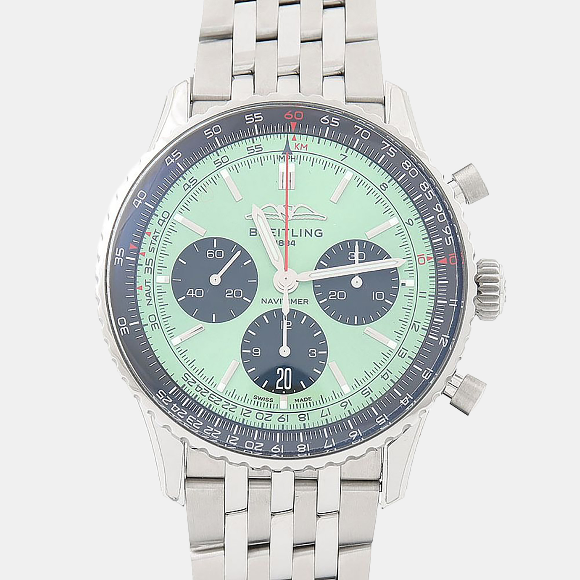 

Breitling Navitimer AB0138241L1A1 Green Stainless Steel Automatic Men Wristwatch