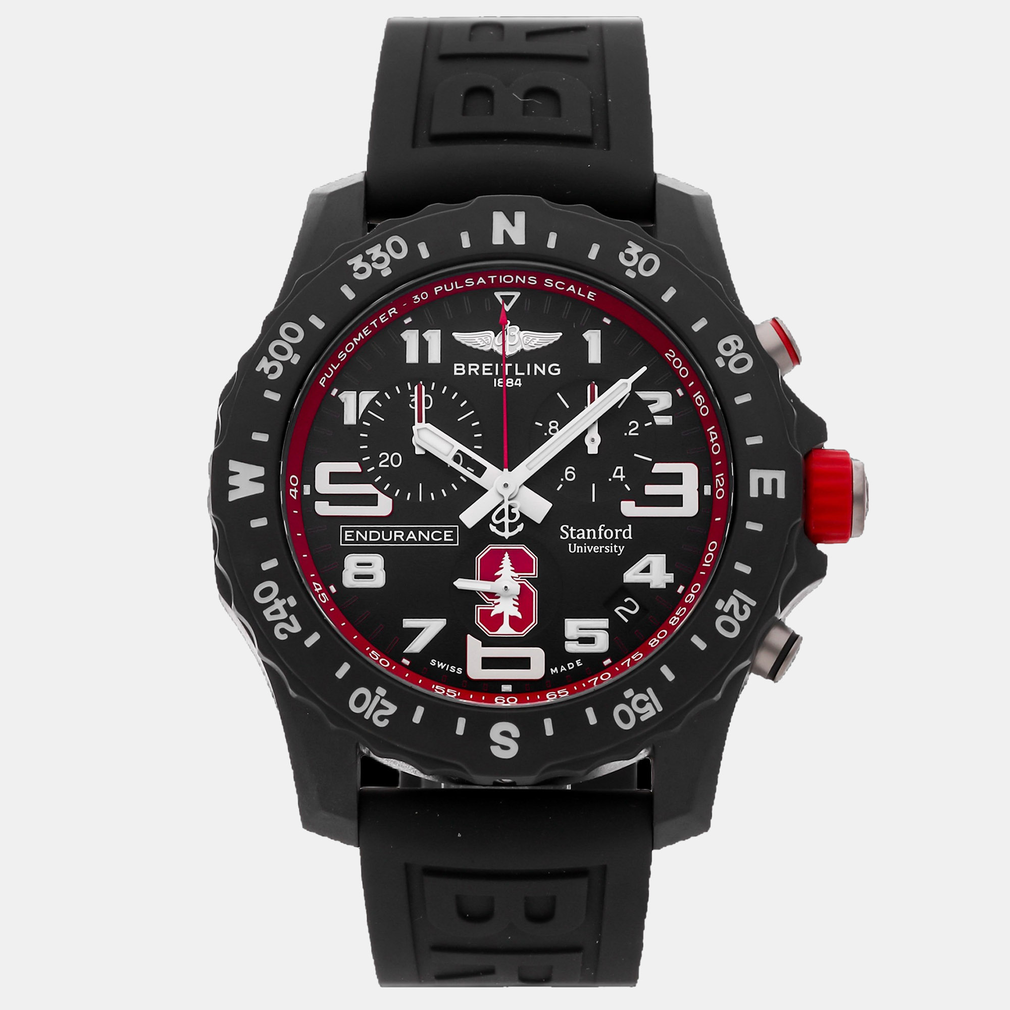 Pre-owned Breitling Endurance Pro X823109c1b1s1 Black Quartz Men's Watches 44mm