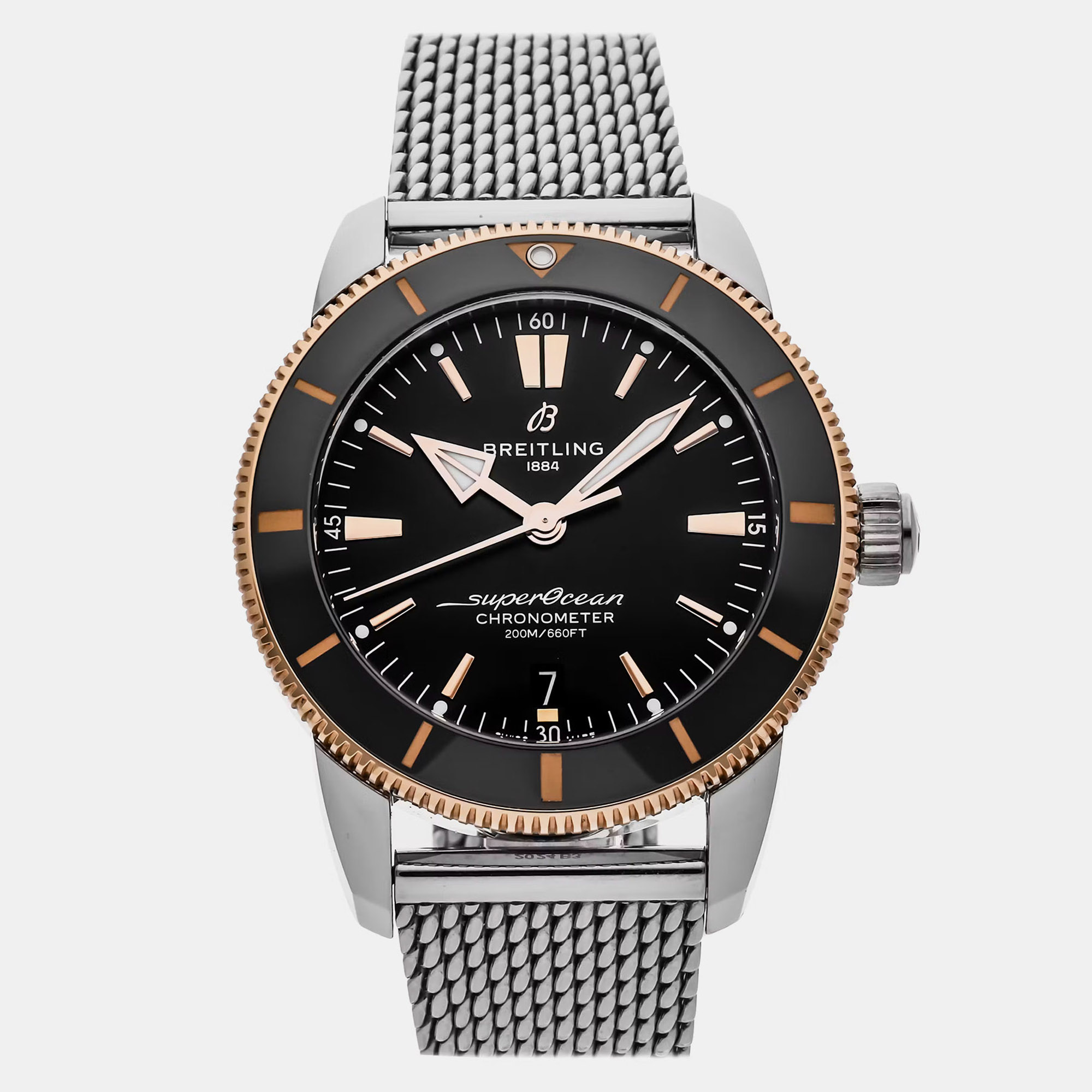 Pre-owned Breitling Superocean Heritage B20 Ub2030121b1a1 Black Stainless Steel Automatic Men's Watches 44mm