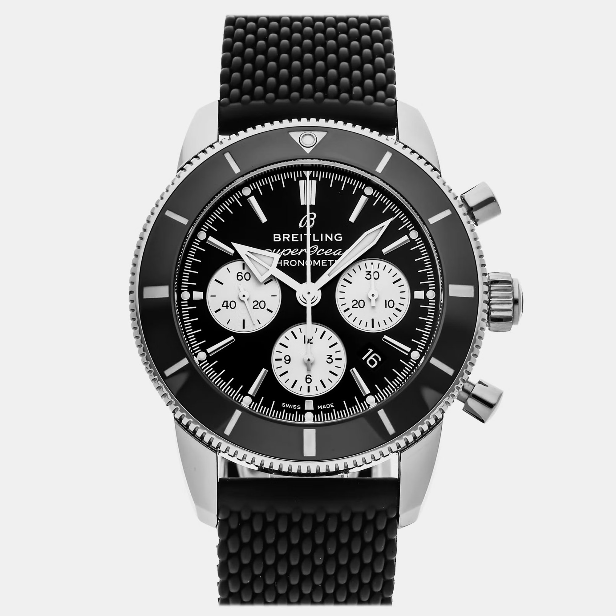 Pre-owned Breitling Superocean Heritage Ab0162121b1s1 Black Stainless Steel Automatic Men's Watches 44 Mm