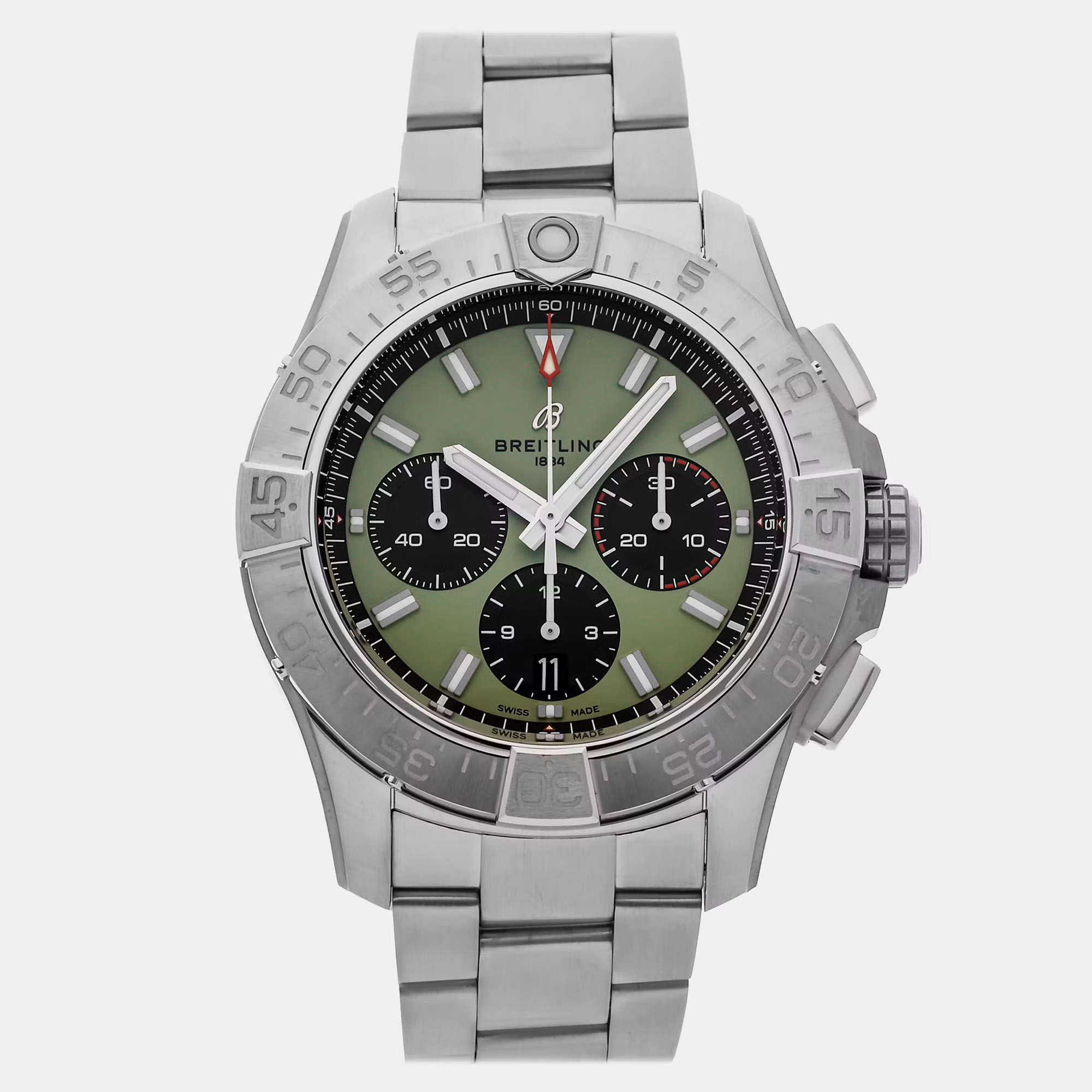 Breitling Avenger B01  AB0147101L1A1 Green Stainless Steel Automatic Mens Watches 44mm