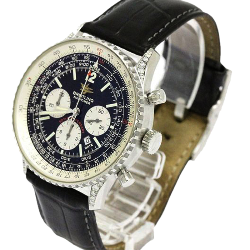 Pre Owned Breitling Black Stainless Steel Navitimer A41322 Men's Wristwatch 40MM