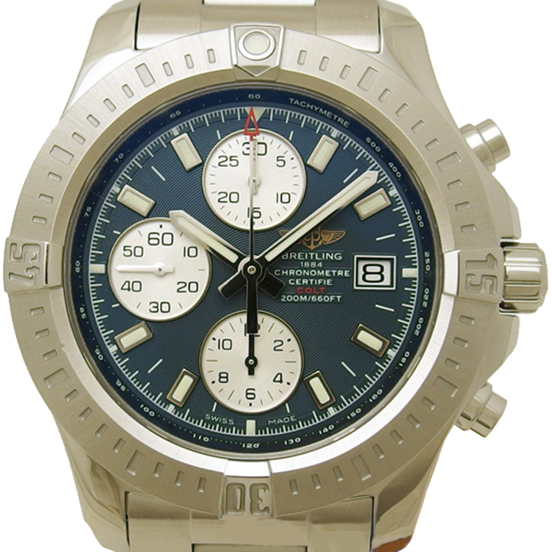 

Breitling Blue Stainless Steel Colt Chronograph Men's Wristwatch