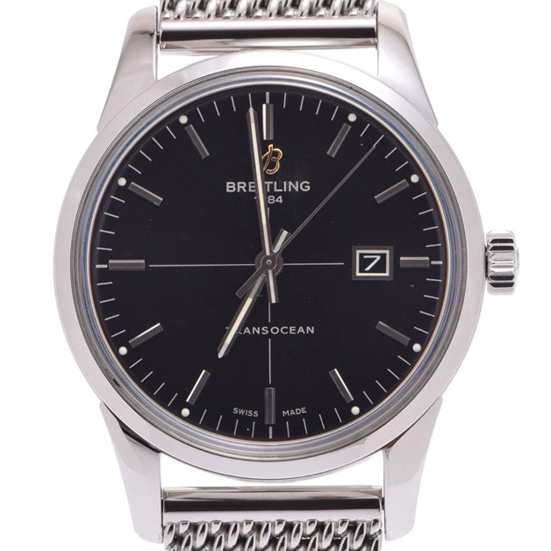 

Breitling Black Stainless Steel Transocean Men's Wristwatch