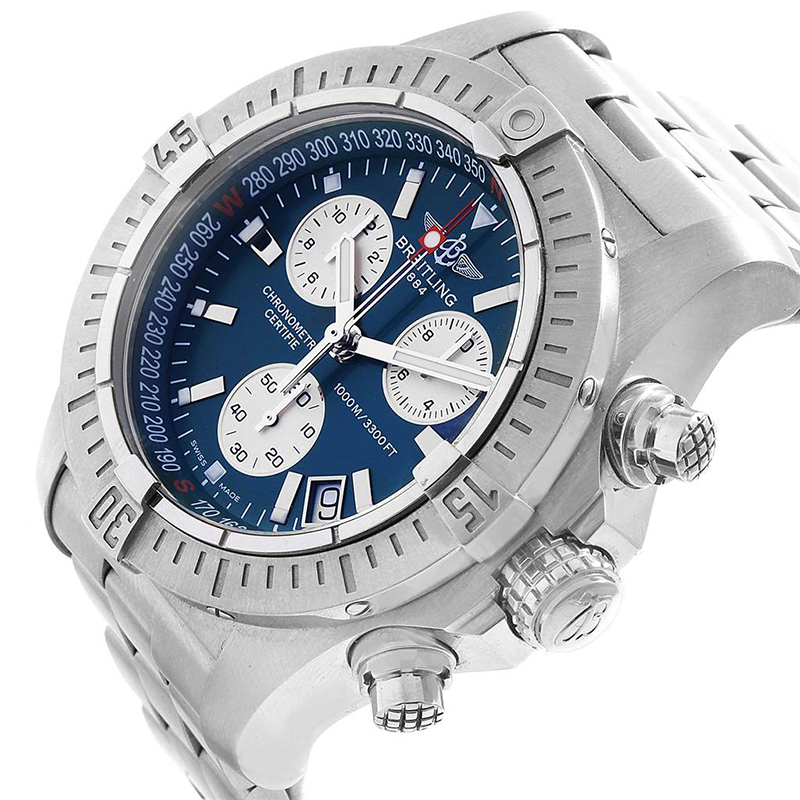 

Breitling Blue Stainless Steel Avenger Seawolf A73390 Men's Wristwatch