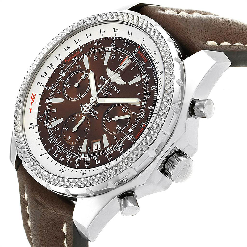 

Breitling Bronze Stainless Steel Bentley Chronograph A25362 Men's Wristwatch, Brown