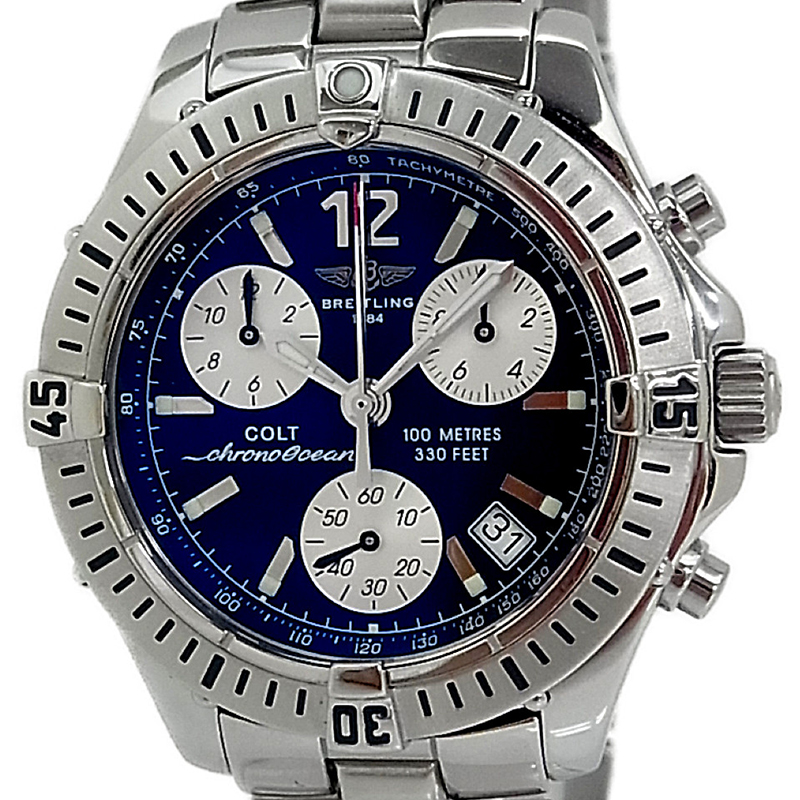 

Breitling Blue Stainless Steel Colt ChronoOcean Chronograph Date A53350 Men's Wristwatch