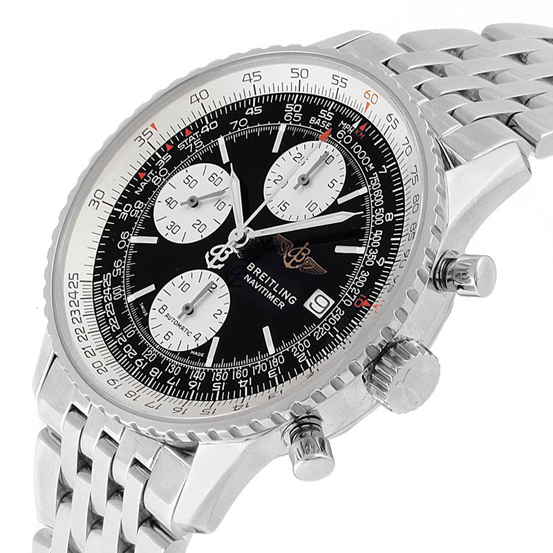

Breitling Black Stainless Steel Navitimer II A13322 Men's Wristwatch
