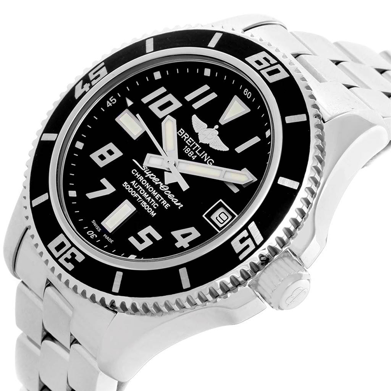 

Breitling Black Stainless Steel Superocean A17364 Men's Wristwatch