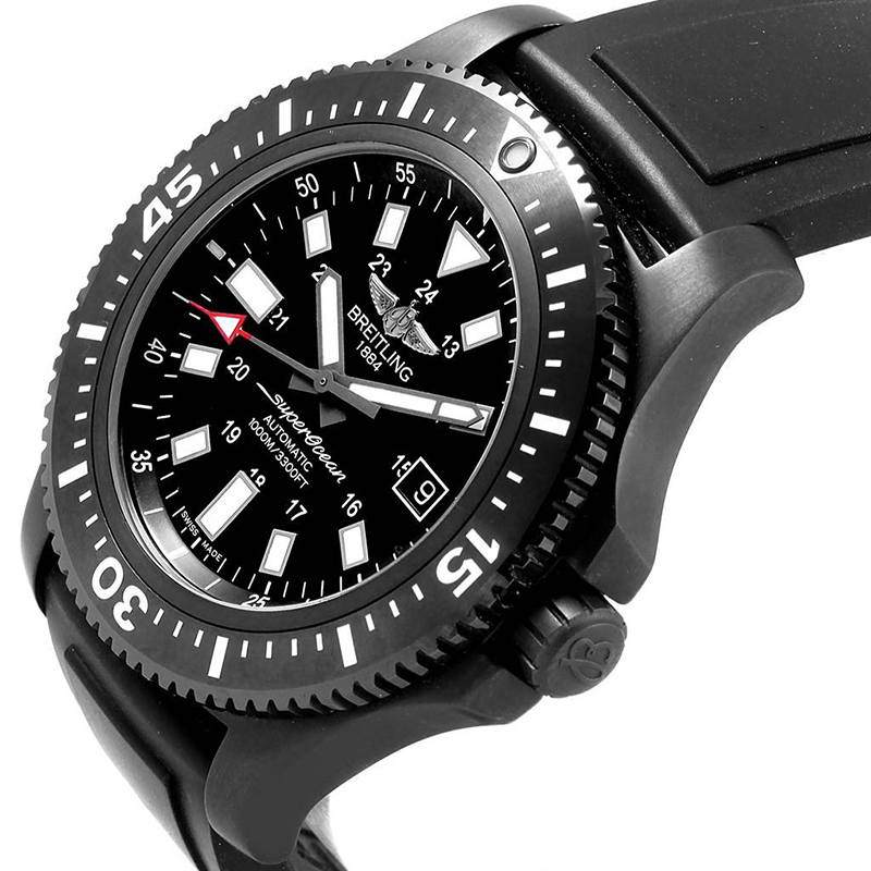 

Breitling Black Stainless Steel Superocean M17393 Men's Wristwatch