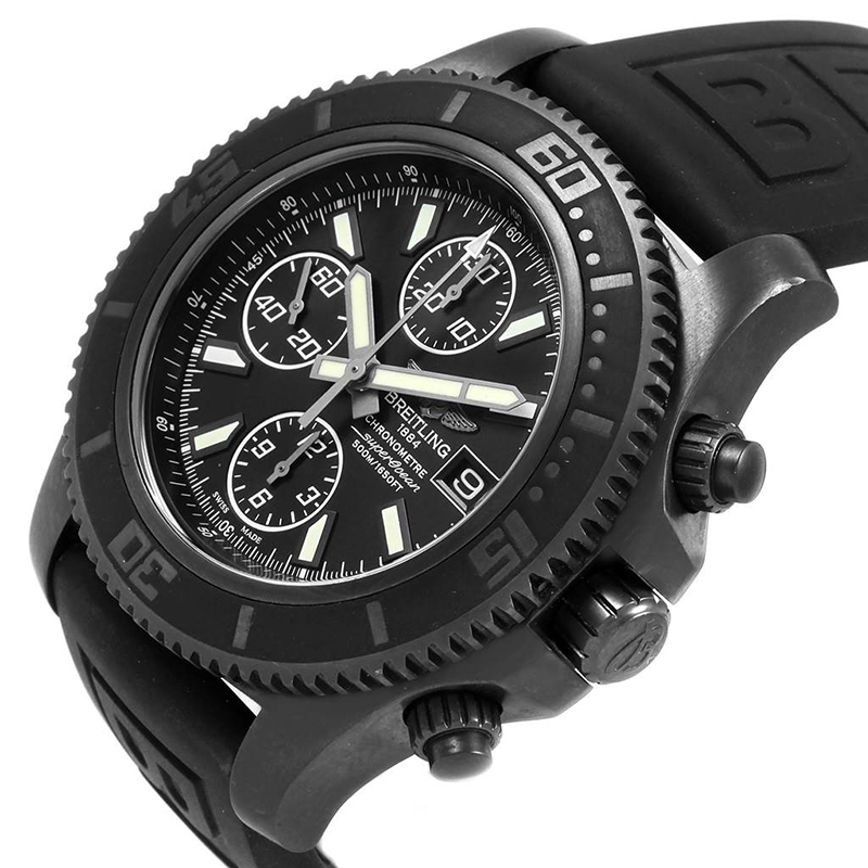 

Breitling Black Stainless Steel and Rubber Superocean M18341 Men's Wristwatch