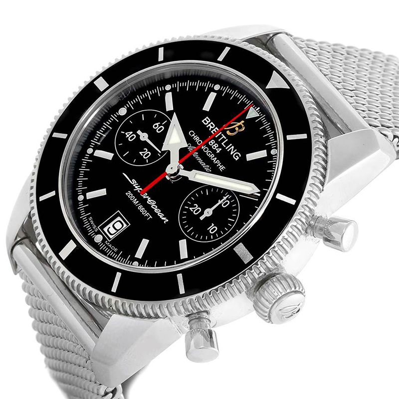 

Breitling Black Stainless Steel Superocean Heritage A23370 Men's Wristwatch
