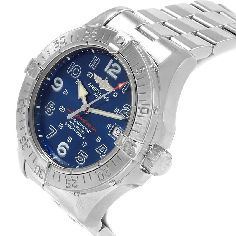 

Breitling Blue Stainless Steel Superocean Steelfish A17360 Men's Wristwatch