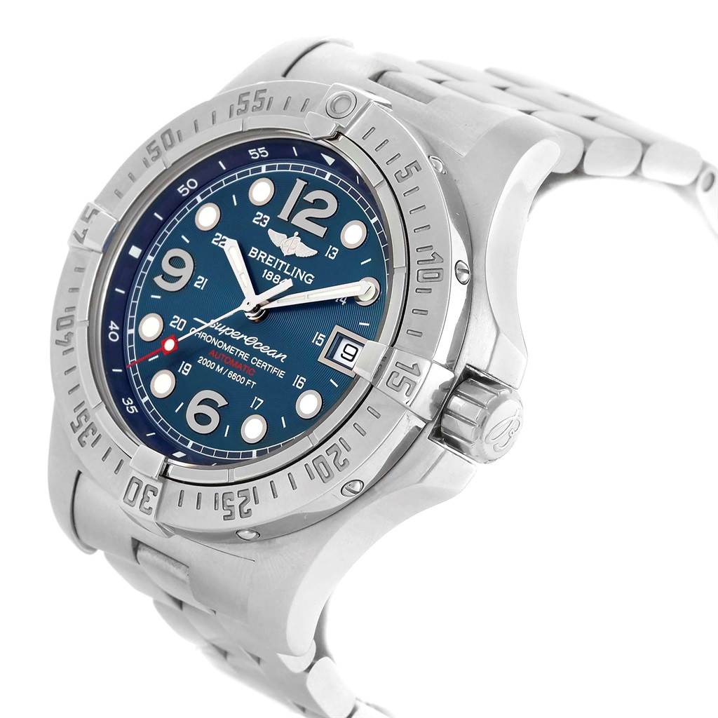 

Breitling Blue Stainless Steel Superocean Steelfish A17390 Men's Wristwatch