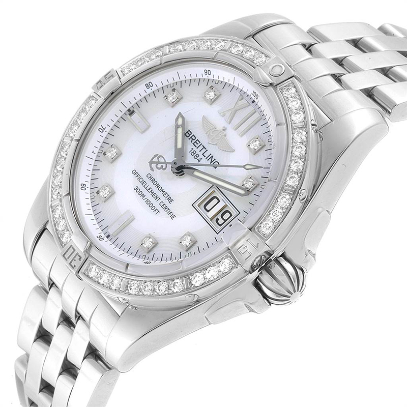 

Breitling MOP Diamond and Stainless Steel Windrider Cockpit A49350 Men's Wristwatch, White