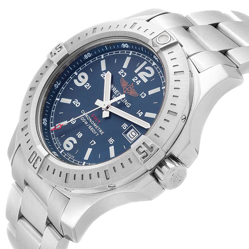 

Breitling Blue Stainless Steel Colt A74388 Men's Wristwatch