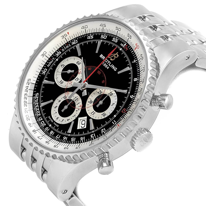 

Breitling Black Stainless Steel Montbrillant A23351 Men's Wristwatch