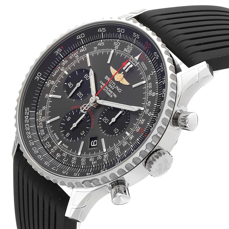 

Breitling Gray Stainless Steel and Rubber Navitimer, Grey