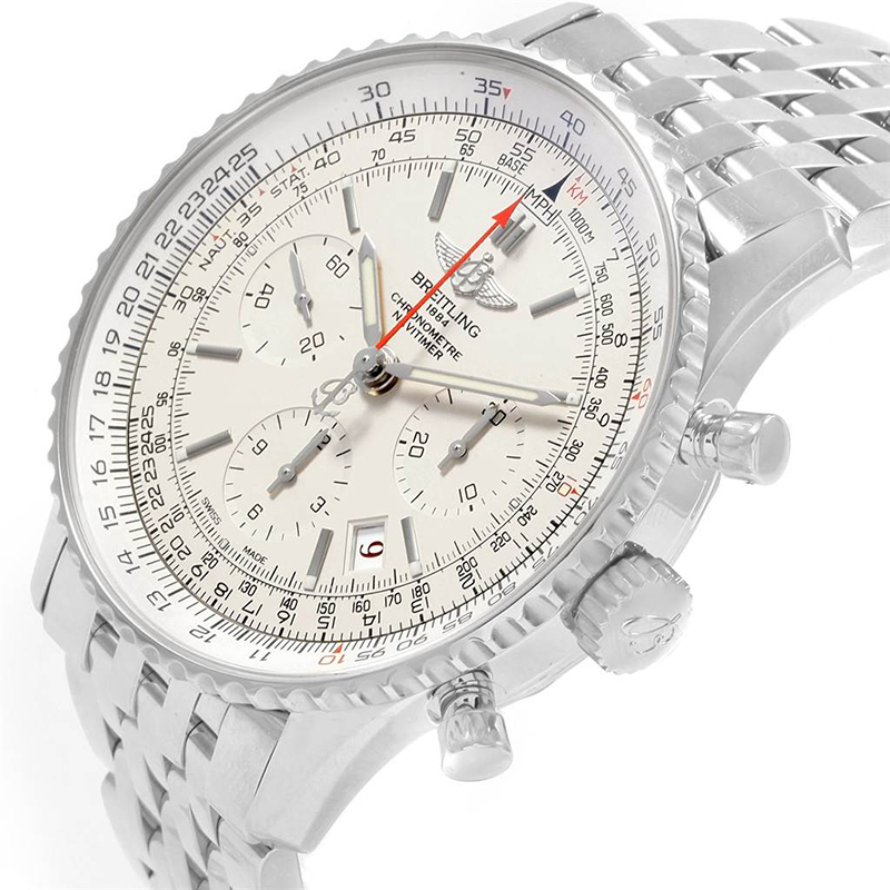 Breitling Silver Stainless Steel Navitimer