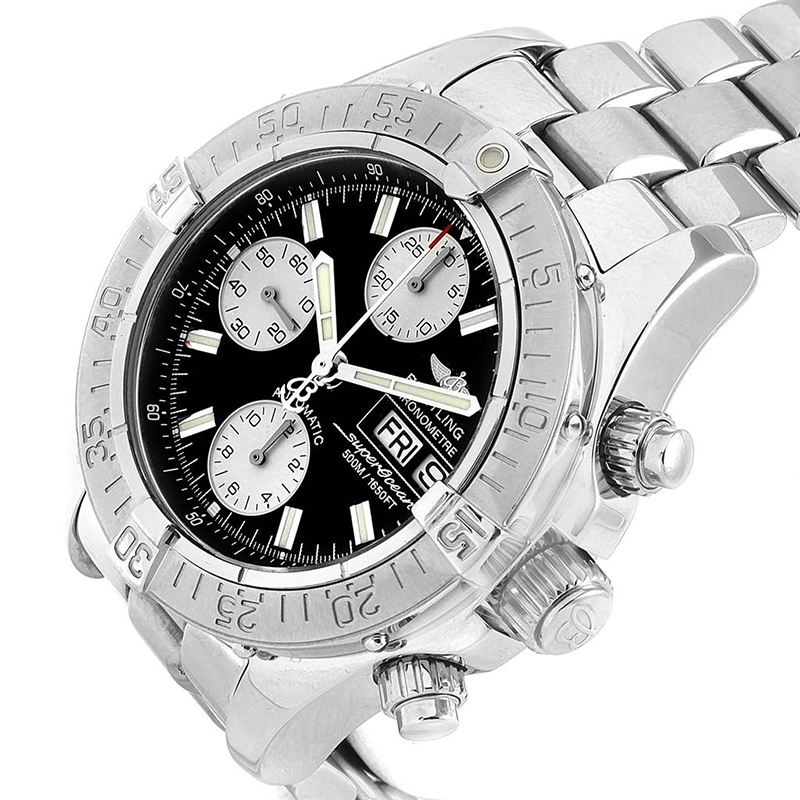 

Breitling Black Stainless Steel Aeromarine Superocean A13340 Men's Wristwatch