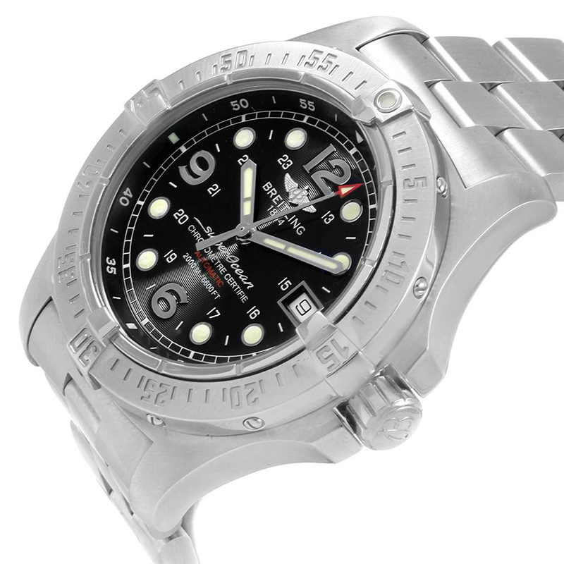 

Breitling Black Stainless Steel Aeromarine Superocean Steelfish A17390 Men's Wristwatch