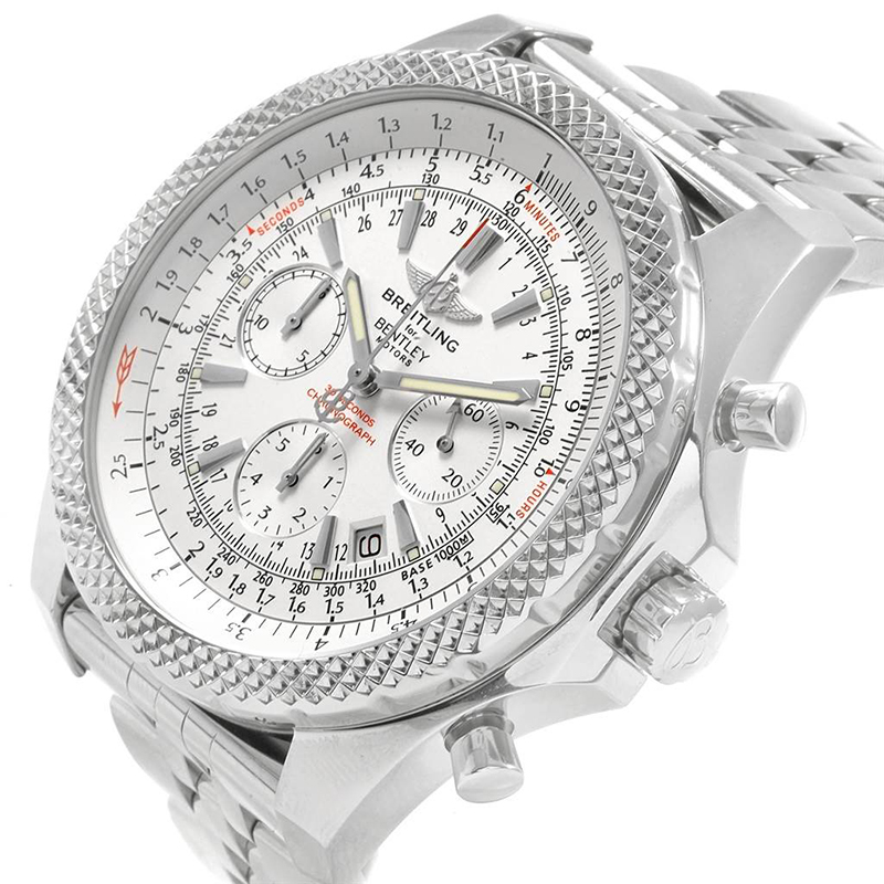 

Breitling White Stainless Steel Bentley Motors Chronograph A25364 Men's Wristwatch, Silver