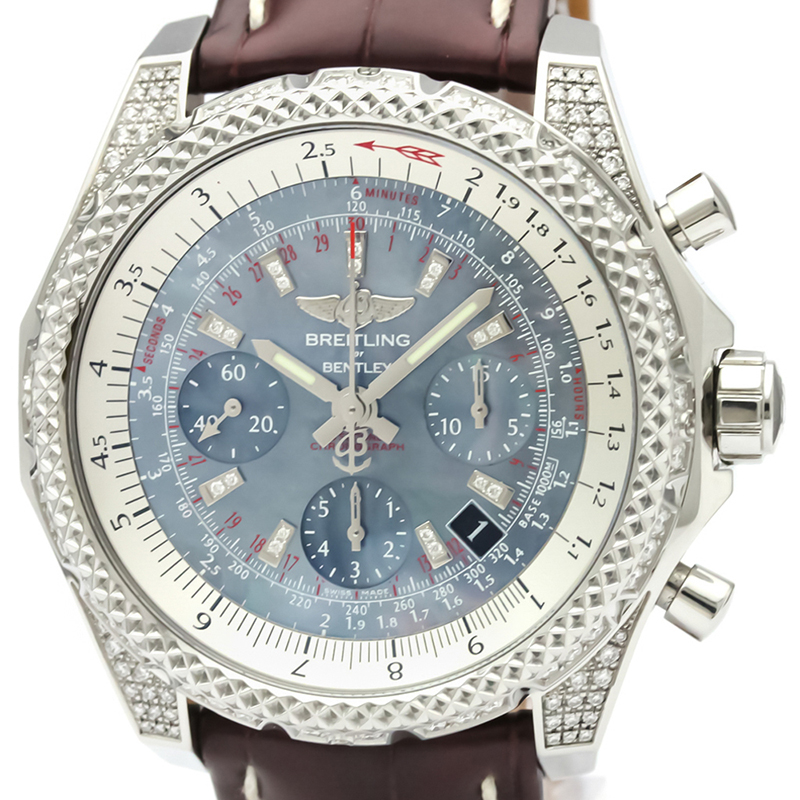 

Breitling Blue MOP Stainless Steel and Leather Bentley AB0612 Men's Wristwatch