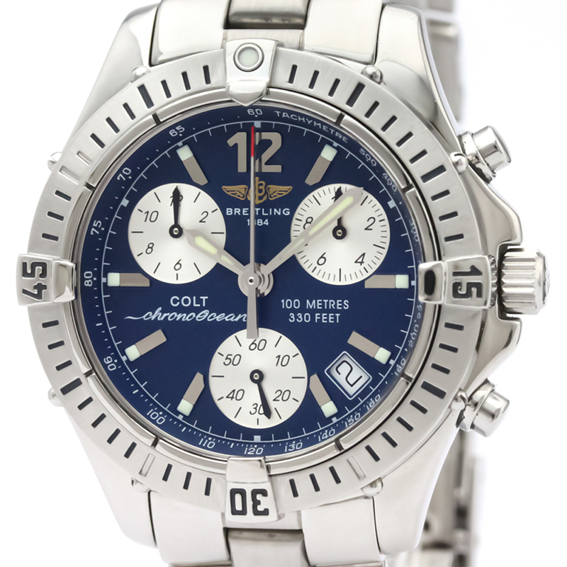 

Breitling Blue Stainless Steel Colt A53350 Men's Wristwatch