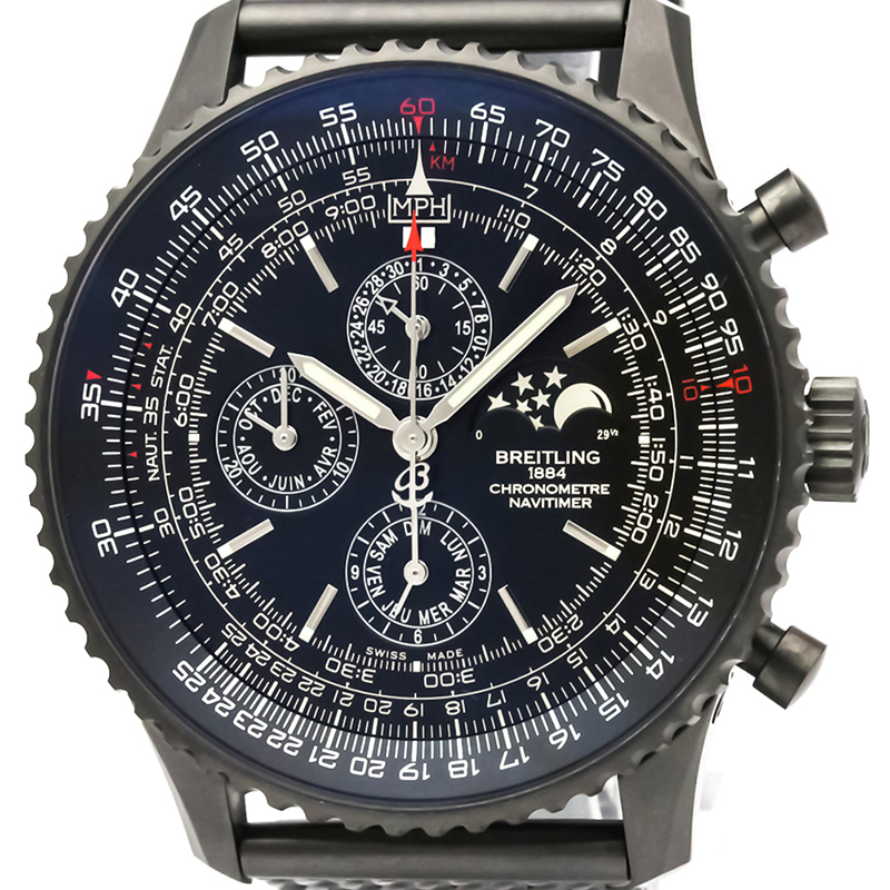 

Breitling Black Stainless Steel Navitimer Blacksteel M19380 Men's Wristwatch