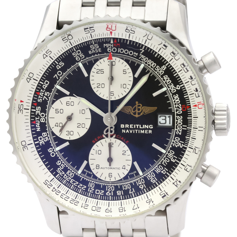

Breitling Black Stainless Steel Navitimer Fighters A13330 Men's Wristwatch