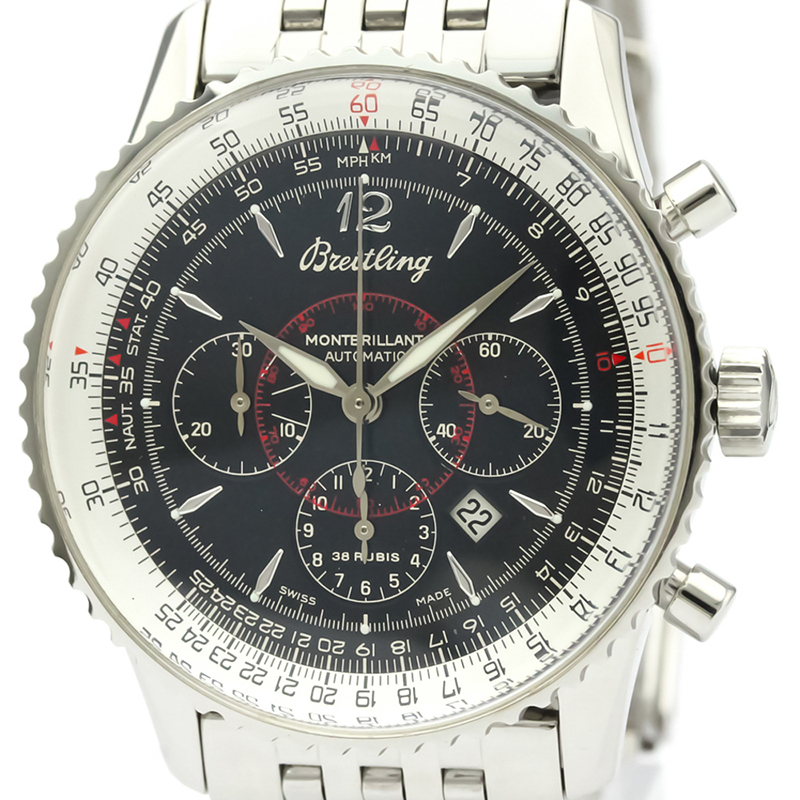 

Breitling Black Stainless Steel Navitimer A41330 Men's Wristwatch