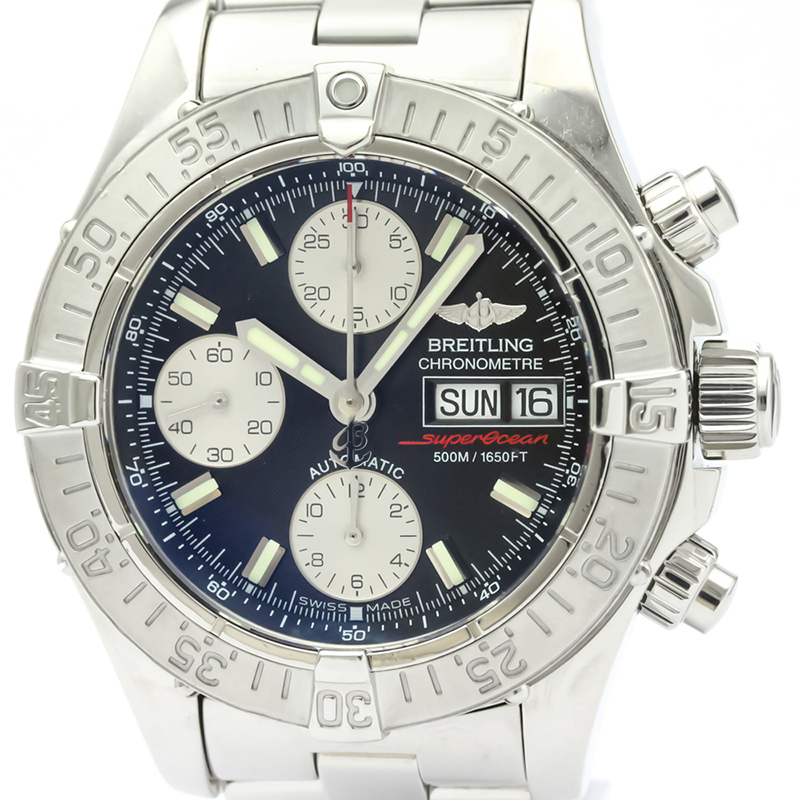 

Breitling Black Stainless Steel Chrono Super Ocean A13340 Men's Wristwatch