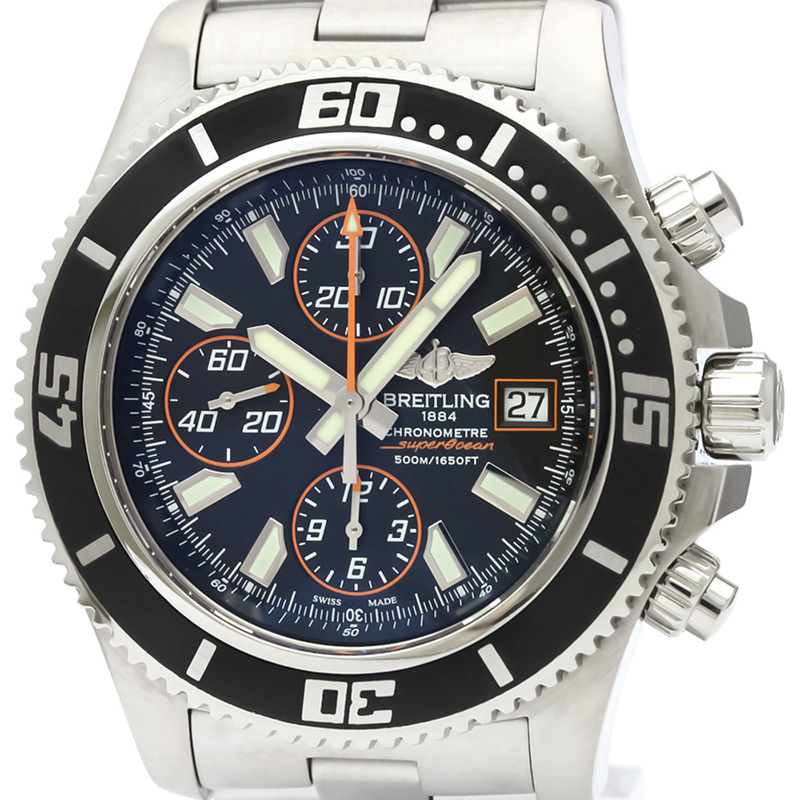 

Breitling Black Stainless Steel Super Ocean Chronograph A13341 Men's Wristwatch