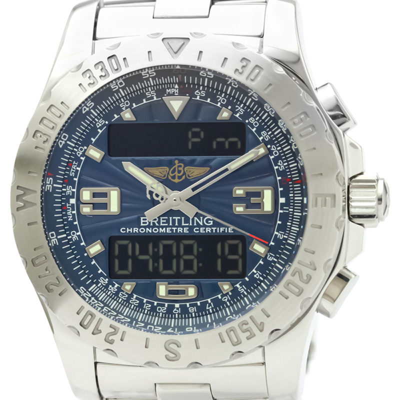 

Breitling Blue Stainless Steel Airwolf GMT A78363 Men's Wristwatch