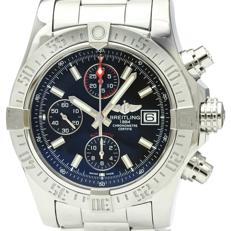 

Breitling Black Stainless Steel Avenger ll Chronograph A13381 Men's Wristwatch