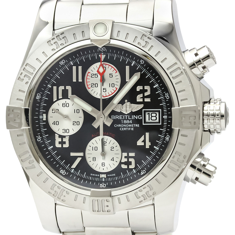 

Breitling Black Stainless Steel Avenger ll Chronograph A13381 Men's Wristwatch