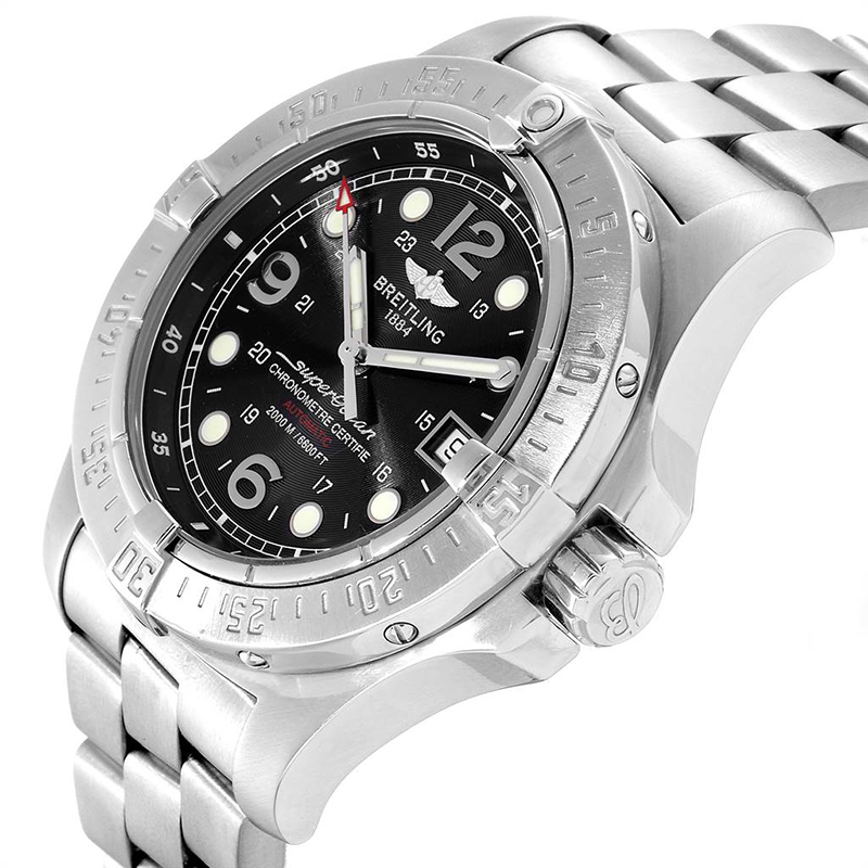

Breitling Black Stainless Steel Aeromarine Superocean A17390 Men's Wristwatch