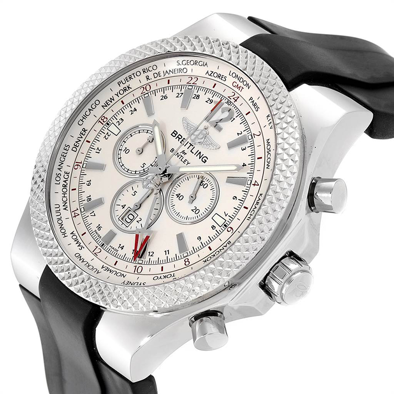 

Breitling White Stainless Steel Bentley GMT A47362 Men's Wristwatch