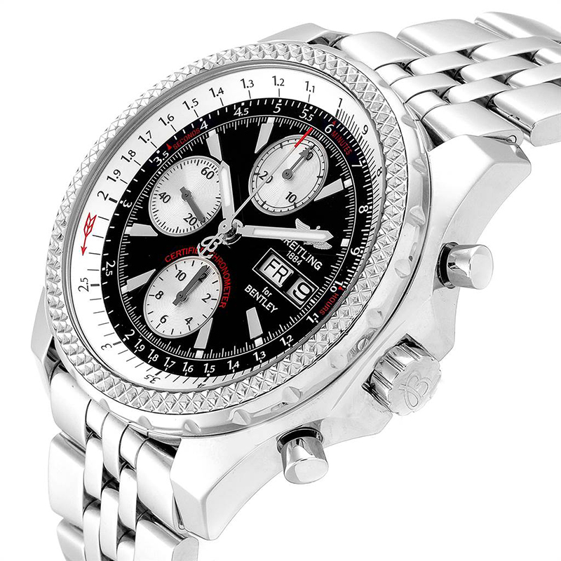 

Breitling Black Stainless Steel Bentley GT A13362 Men's Wristwatch