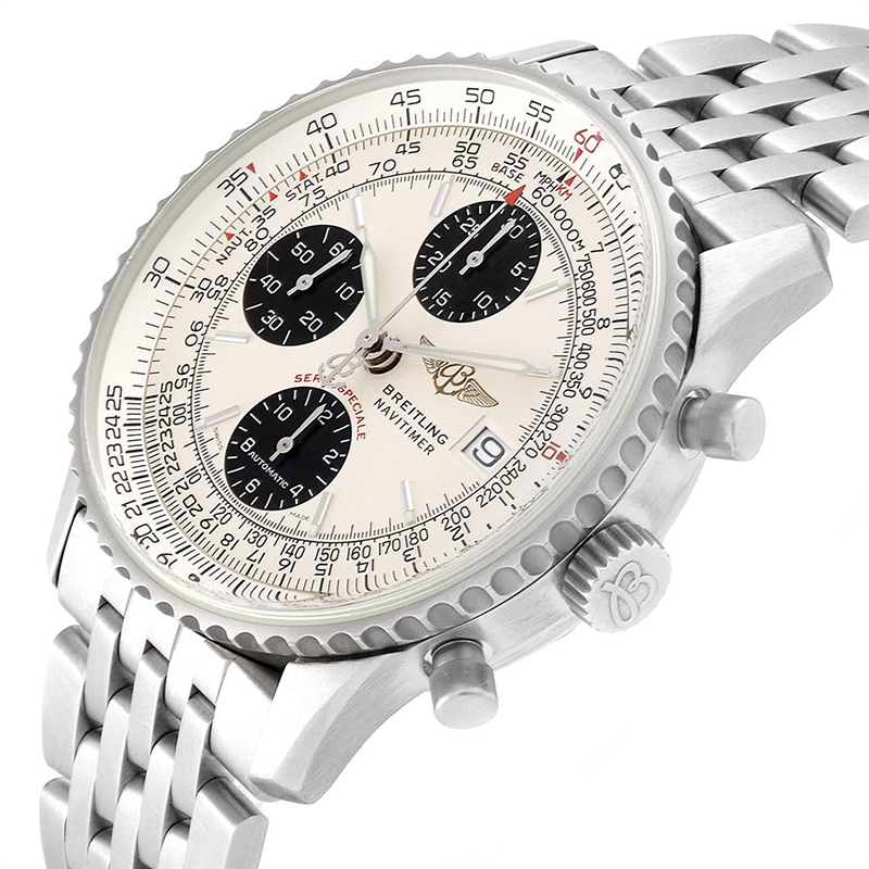 

Breitling White Stainless Steel Navitimer A13330 Men's Wriswatch