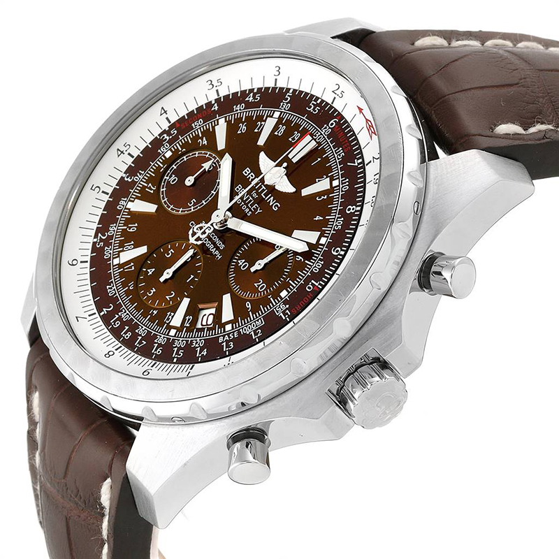 

Breitling Bronze Stainless Steel and Leather Bentley T Chrono A25363 Men's Wristwatch, Brown