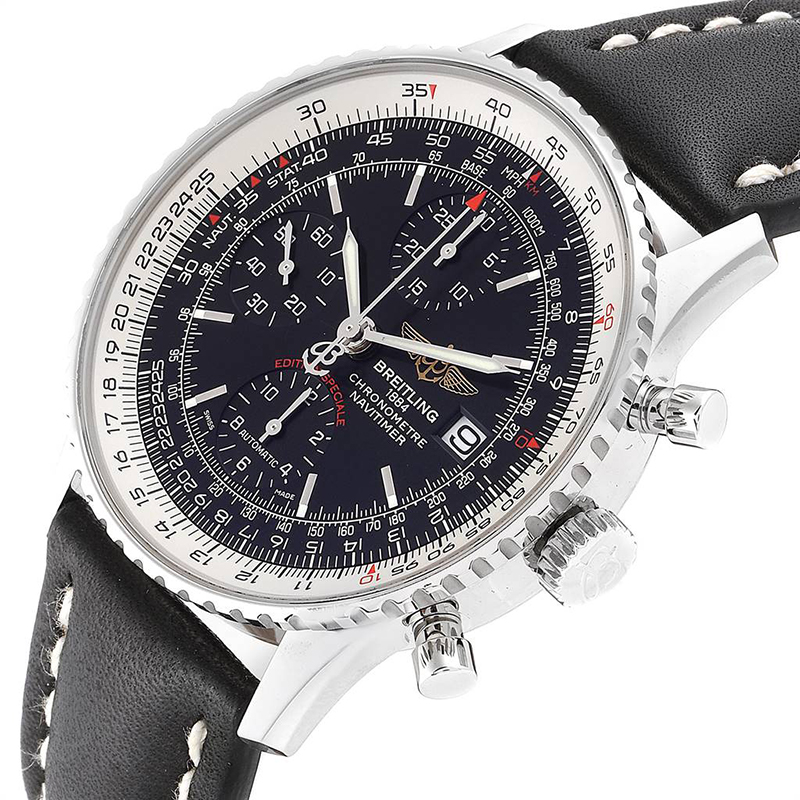 

Breitling Black Leather and Stainless Steel Navitimer Heritage A13324 Men's Wristwatch