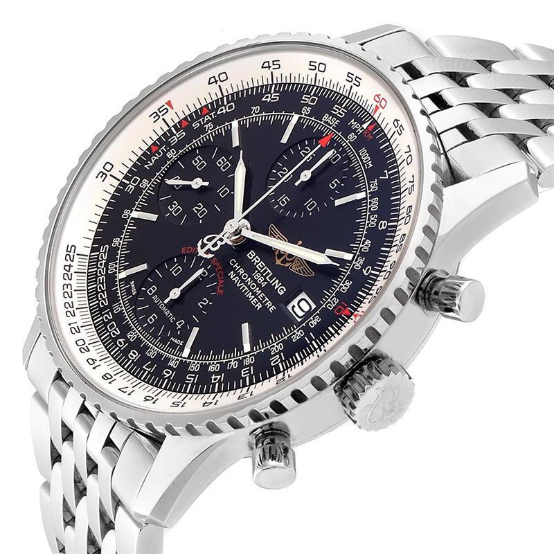 

Breitling Black and Stainless Steel Navitimer Men's Wristwatch