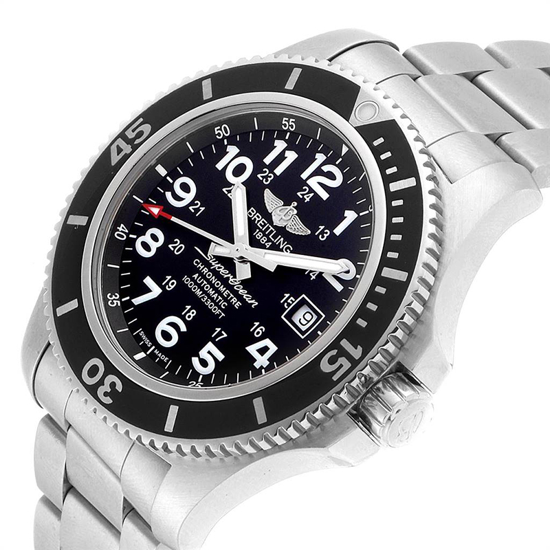 

Breitling Black and Stainless Steel Superocean II A17392 Men's Wristwatch